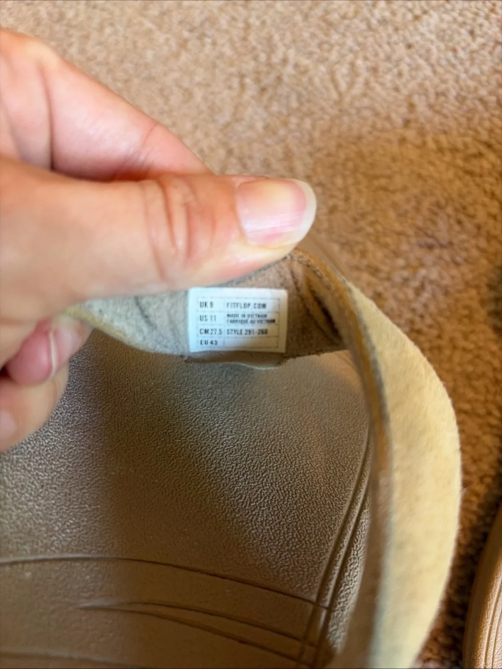 FITFLOP SLIP-ON SANDALS Beige With JEWEL -Sz 11